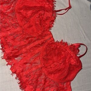 Elegant Red Lace Bralette